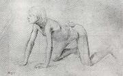 Edgar Degas Study of Kneeling Boy oil on canvas